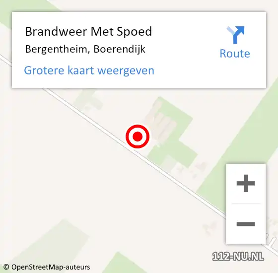 Locatie op kaart van de 112 melding: Brandweer Met Spoed Naar Bergentheim, Boerendijk op 2 september 2022 19:24