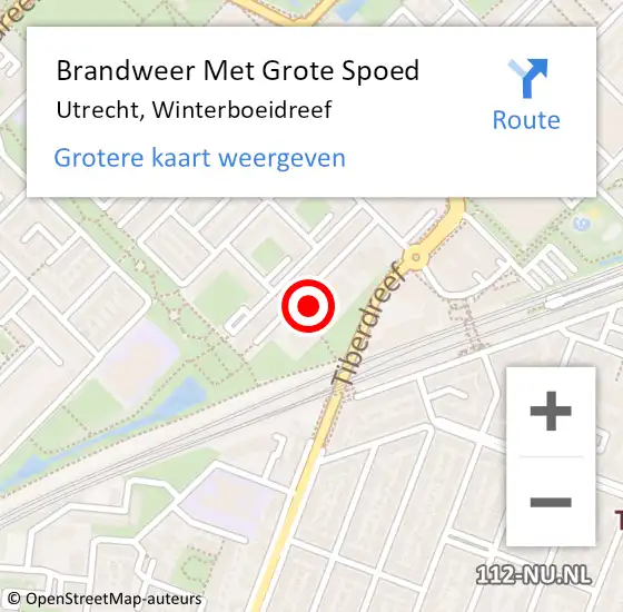 Locatie op kaart van de 112 melding: Brandweer Met Grote Spoed Naar Utrecht, Winterboeidreef op 2 september 2022 19:30