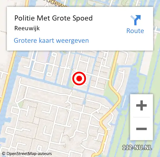 Locatie op kaart van de 112 melding: Politie Met Grote Spoed Naar Reeuwijk op 2 september 2022 19:37