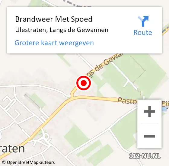 Locatie op kaart van de 112 melding: Brandweer Met Spoed Naar Ulestraten, Langs de Gewannen op 2 september 2022 20:11