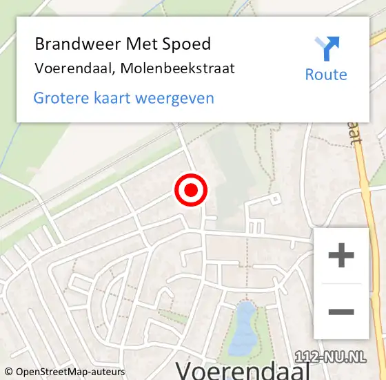 Locatie op kaart van de 112 melding: Brandweer Met Spoed Naar Voerendaal, Molenbeekstraat op 2 september 2022 20:24