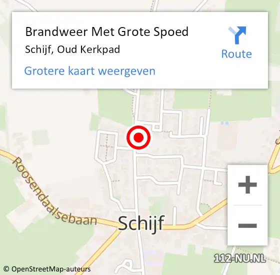 Locatie op kaart van de 112 melding: Brandweer Met Grote Spoed Naar Schijf, Oud Kerkpad op 2 september 2022 20:40