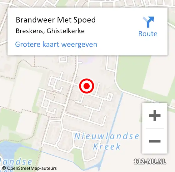 Locatie op kaart van de 112 melding: Brandweer Met Spoed Naar Breskens, Ghistelkerke op 2 september 2022 21:28