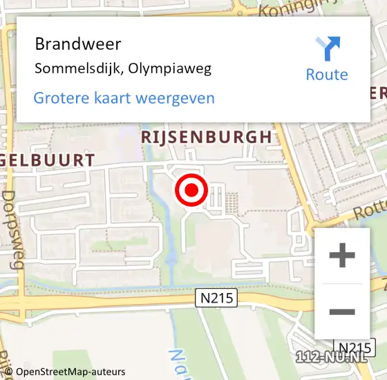 Locatie op kaart van de 112 melding: Brandweer Sommelsdijk, Olympiaweg op 2 september 2022 21:29