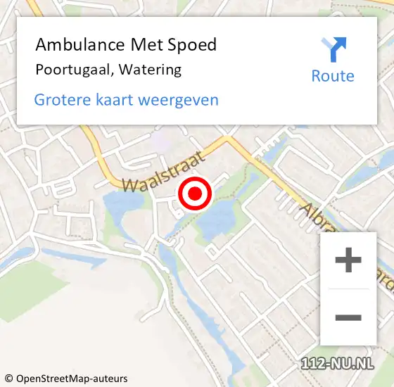 Locatie op kaart van de 112 melding: Ambulance Met Spoed Naar Poortugaal, Watering op 2 september 2022 21:31