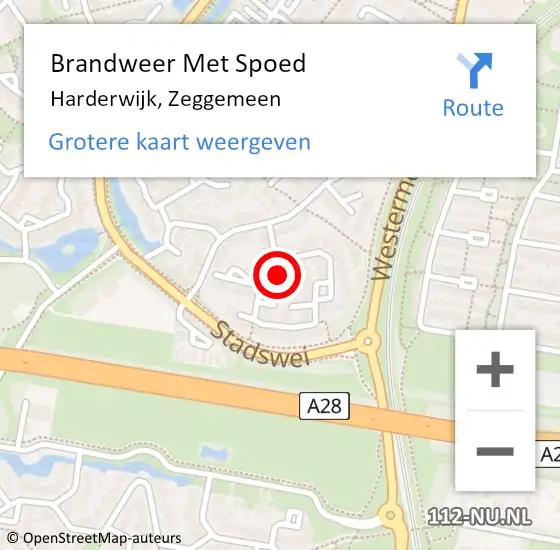 Locatie op kaart van de 112 melding: Brandweer Met Spoed Naar Harderwijk, Zeggemeen op 28 juli 2014 12:07