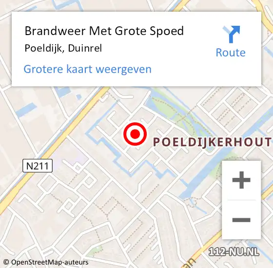 Locatie op kaart van de 112 melding: Brandweer Met Grote Spoed Naar Poeldijk, Duinrel op 2 september 2022 23:51