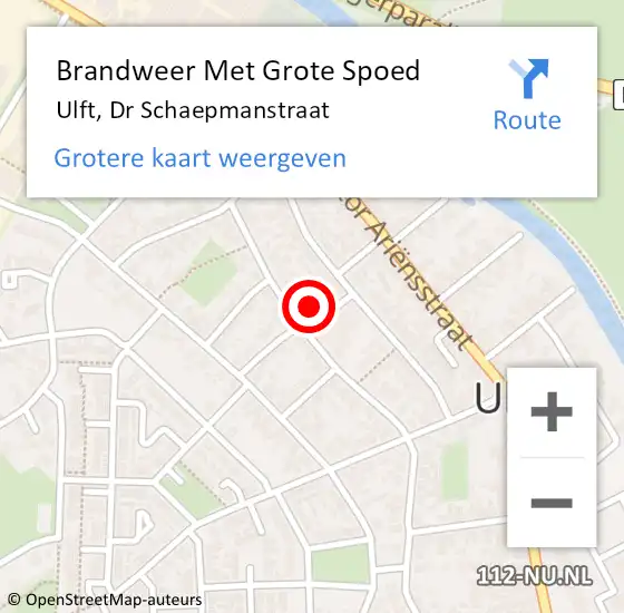 Locatie op kaart van de 112 melding: Brandweer Met Grote Spoed Naar Ulft, Dr Schaepmanstraat op 3 september 2022 01:01