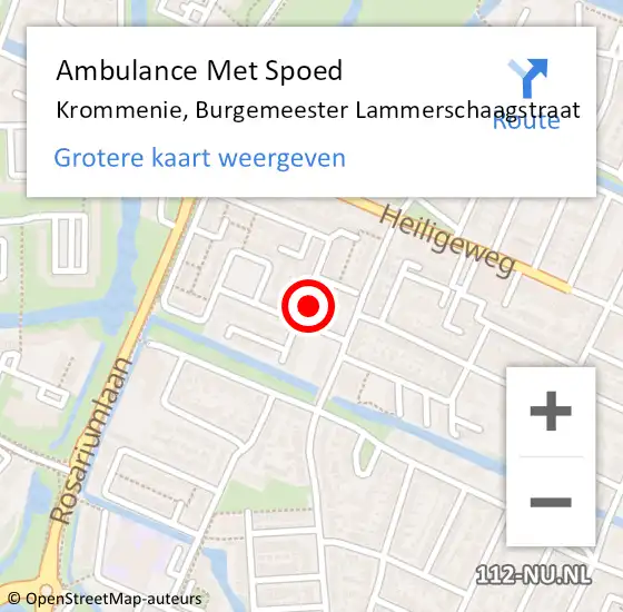 Locatie op kaart van de 112 melding: Ambulance Met Spoed Naar Krommenie, Burgemeester Lammerschaagstraat op 3 september 2022 01:39