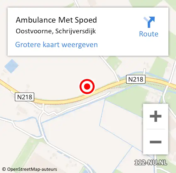 Locatie op kaart van de 112 melding: Ambulance Met Spoed Naar Oostvoorne, Schrijversdijk op 3 september 2022 01:56