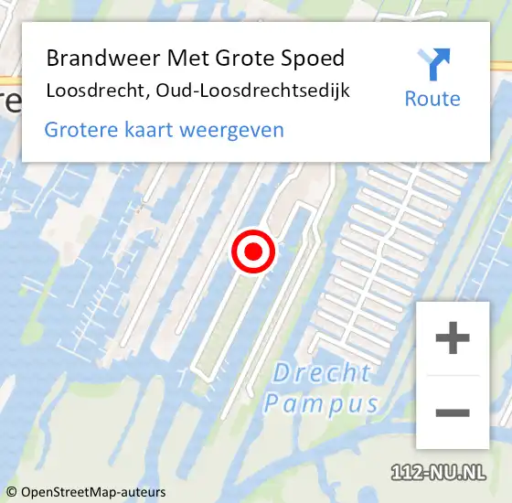 Locatie op kaart van de 112 melding: Brandweer Met Grote Spoed Naar Loosdrecht, Oud-Loosdrechtsedijk op 3 september 2022 02:47