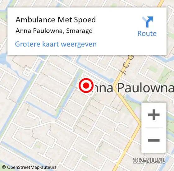 Locatie op kaart van de 112 melding: Ambulance Met Spoed Naar Anna Paulowna, Smaragd op 3 september 2022 04:11