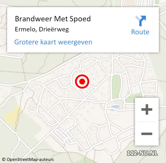 Locatie op kaart van de 112 melding: Brandweer Met Spoed Naar Ermelo, Drieërweg op 3 september 2022 04:12