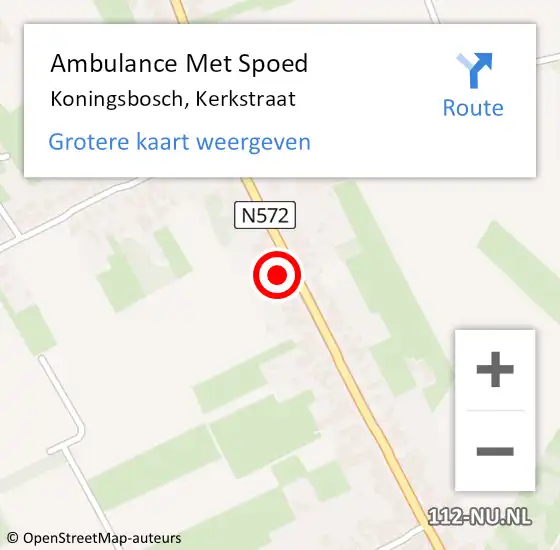 Locatie op kaart van de 112 melding: Ambulance Met Spoed Naar Koningsbosch, Kerkstraat op 28 juli 2014 12:21