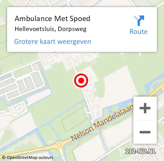 Locatie op kaart van de 112 melding: Ambulance Met Spoed Naar Hellevoetsluis, Dorpsweg op 3 september 2022 07:13