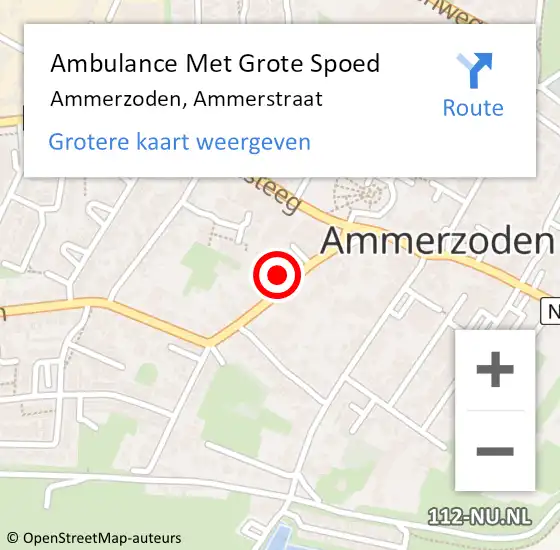 Locatie op kaart van de 112 melding: Ambulance Met Grote Spoed Naar Ammerzoden, Ammerstraat op 3 september 2022 09:54