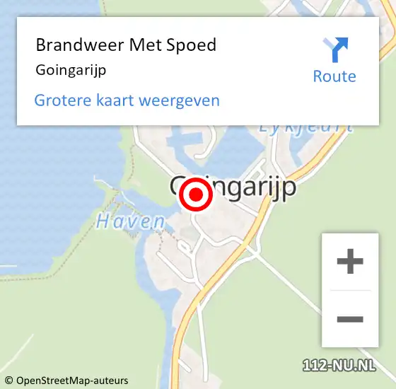 Locatie op kaart van de 112 melding: Brandweer Met Spoed Naar Goingarijp op 3 september 2022 10:47