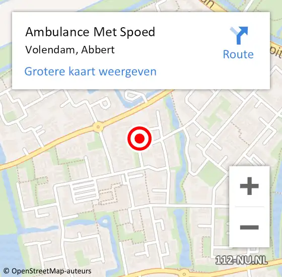 Locatie op kaart van de 112 melding: Ambulance Met Spoed Naar Volendam, Abbert op 3 september 2022 11:33