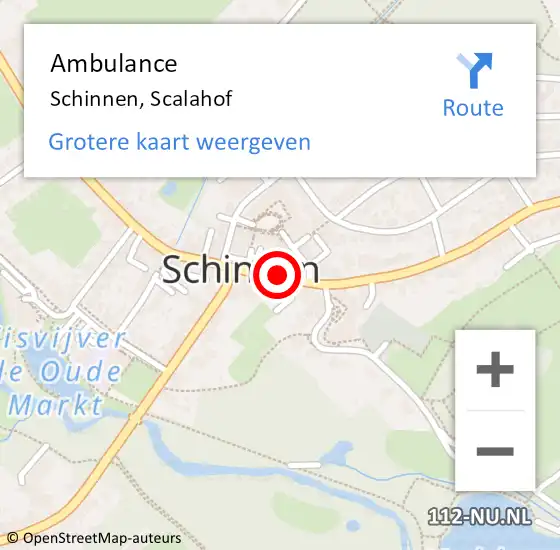 Locatie op kaart van de 112 melding: Ambulance Schinnen, Scalahof op 28 juli 2014 12:32