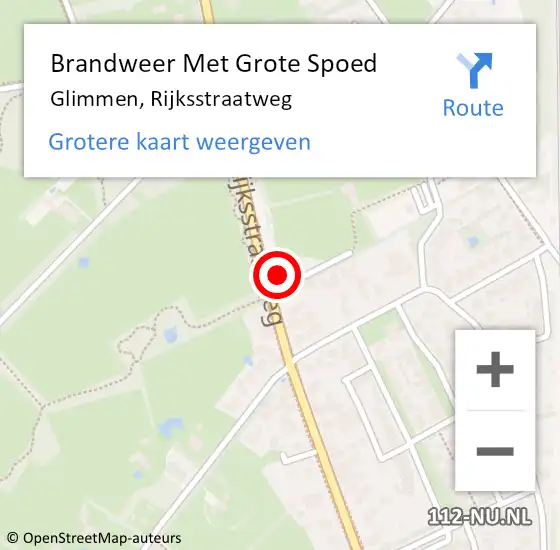 Locatie op kaart van de 112 melding: Brandweer Met Grote Spoed Naar Glimmen, Rijksstraatweg op 3 september 2022 11:53
