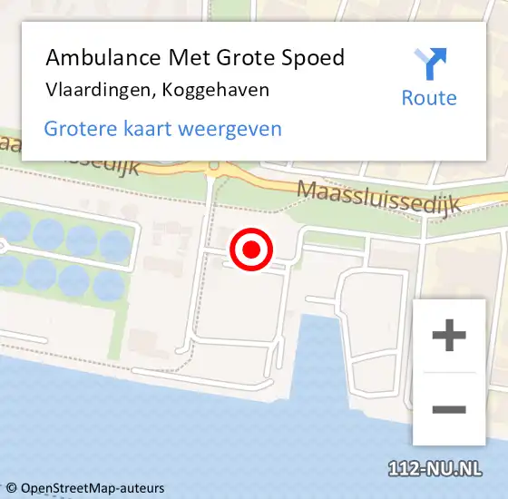 Locatie op kaart van de 112 melding: Ambulance Met Grote Spoed Naar Vlaardingen, Koggehaven op 3 september 2022 12:10