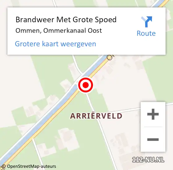 Locatie op kaart van de 112 melding: Brandweer Met Grote Spoed Naar Ommen, Ommerkanaal Oost op 3 september 2022 14:10