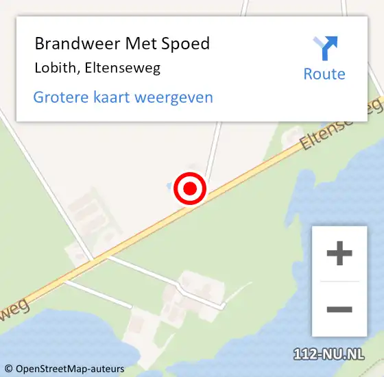 Locatie op kaart van de 112 melding: Brandweer Met Spoed Naar Lobith, Eltenseweg op 3 september 2022 14:15