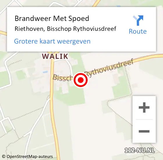 Locatie op kaart van de 112 melding: Brandweer Met Spoed Naar Riethoven, Bisschop Rythoviusdreef op 3 september 2022 14:19