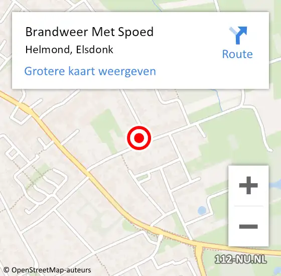 Locatie op kaart van de 112 melding: Brandweer Met Spoed Naar Helmond, Elsdonk op 3 september 2022 14:46