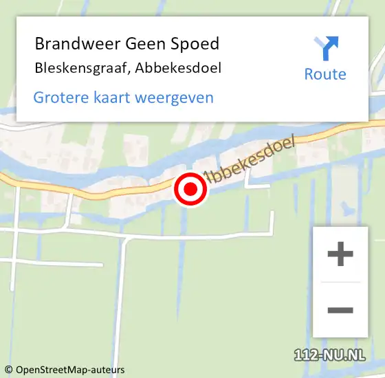 Locatie op kaart van de 112 melding: Brandweer Geen Spoed Naar Bleskensgraaf, Abbekesdoel op 3 september 2022 15:05