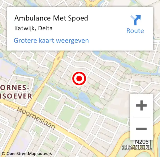 Locatie op kaart van de 112 melding: Ambulance Met Spoed Naar Katwijk, Delta op 3 september 2022 15:15