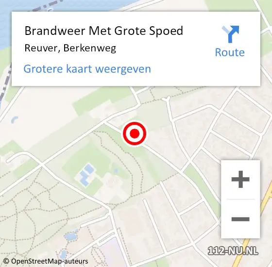 Locatie op kaart van de 112 melding: Brandweer Met Grote Spoed Naar Reuver, Berkenweg op 3 september 2022 15:24