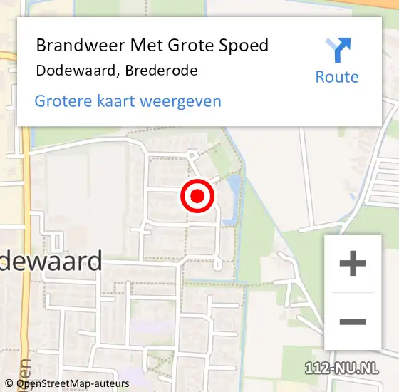 Locatie op kaart van de 112 melding: Brandweer Met Grote Spoed Naar Dodewaard, Brederode op 3 september 2022 15:44