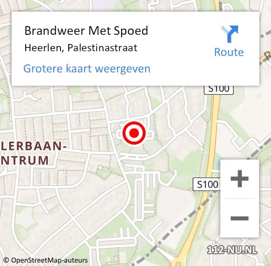 Locatie op kaart van de 112 melding: Brandweer Met Spoed Naar Heerlen, Palestinastraat op 3 september 2022 15:45