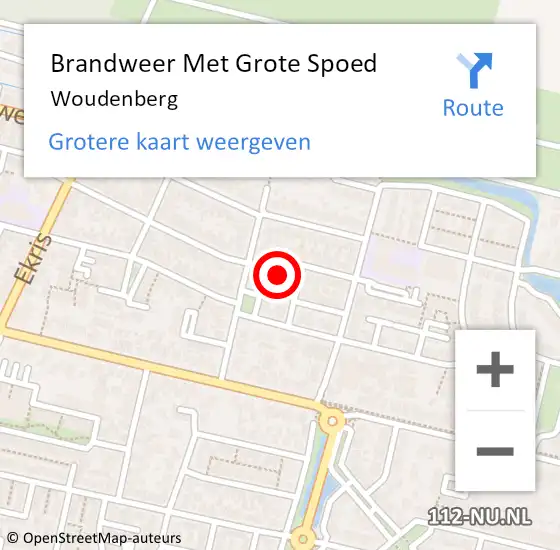 Locatie op kaart van de 112 melding: Brandweer Met Grote Spoed Naar Woudenberg op 3 september 2022 16:04