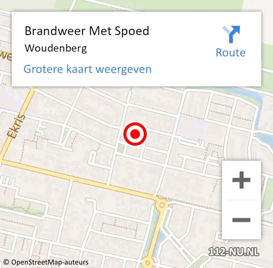 Locatie op kaart van de 112 melding: Brandweer Met Spoed Naar Woudenberg op 3 september 2022 16:11