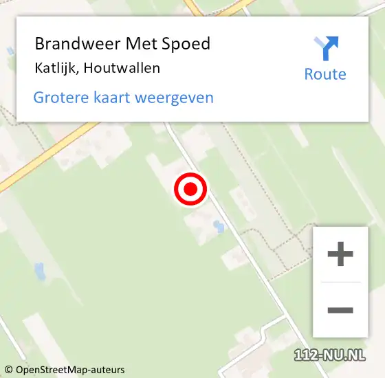 Locatie op kaart van de 112 melding: Brandweer Met Spoed Naar Katlijk, Houtwallen op 3 september 2022 16:38