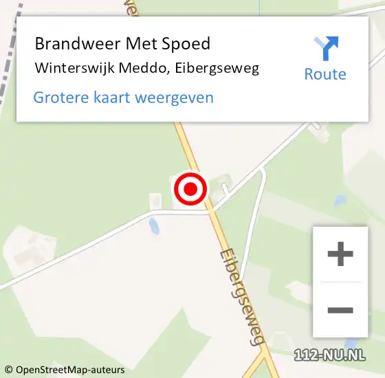 Locatie op kaart van de 112 melding: Brandweer Met Spoed Naar Winterswijk Meddo, Eibergseweg op 3 september 2022 16:39