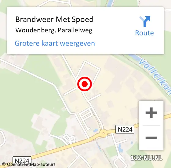 Locatie op kaart van de 112 melding: Brandweer Met Spoed Naar Woudenberg, Parallelweg op 3 september 2022 16:44