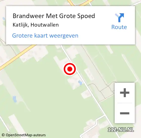 Locatie op kaart van de 112 melding: Brandweer Met Grote Spoed Naar Katlijk, Houtwallen op 3 september 2022 16:47