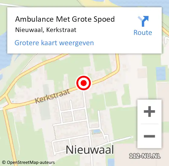 Locatie op kaart van de 112 melding: Ambulance Met Grote Spoed Naar Nieuwaal, Kerkstraat op 3 september 2022 18:34