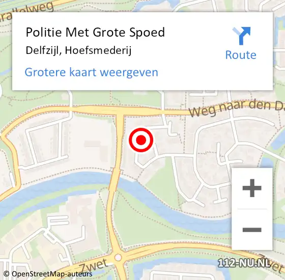 Locatie op kaart van de 112 melding: Politie Met Grote Spoed Naar Delfzijl, Hoefsmederij op 3 september 2022 18:50