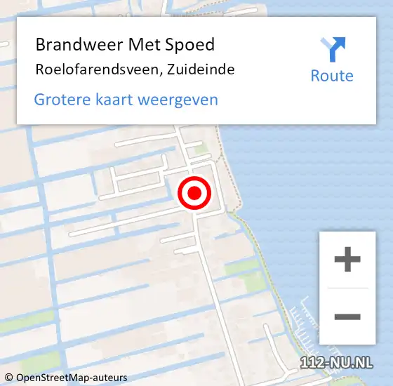 Locatie op kaart van de 112 melding: Brandweer Met Spoed Naar Roelofarendsveen, Zuideinde op 28 juli 2014 13:03