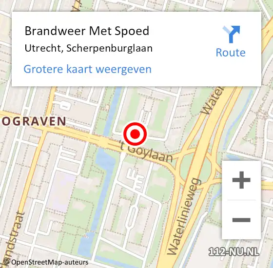 Locatie op kaart van de 112 melding: Brandweer Met Spoed Naar Utrecht, Scherpenburglaan op 3 september 2022 19:13