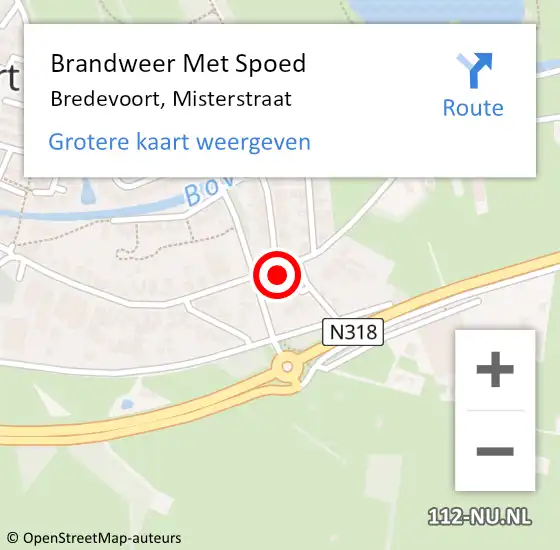 Locatie op kaart van de 112 melding: Brandweer Met Spoed Naar Bredevoort, Misterstraat op 3 september 2022 19:58