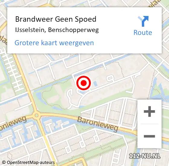 Locatie op kaart van de 112 melding: Brandweer Geen Spoed Naar IJsselstein, Benschopperweg op 3 september 2022 20:07