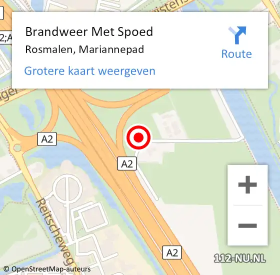 Locatie op kaart van de 112 melding: Brandweer Met Spoed Naar Rosmalen, Mariannepad op 3 september 2022 20:35