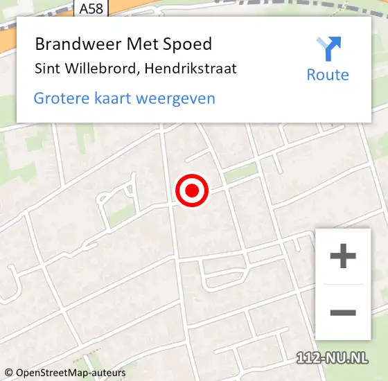 Locatie op kaart van de 112 melding: Brandweer Met Spoed Naar Sint Willebrord, Hendrikstraat op 3 september 2022 21:13