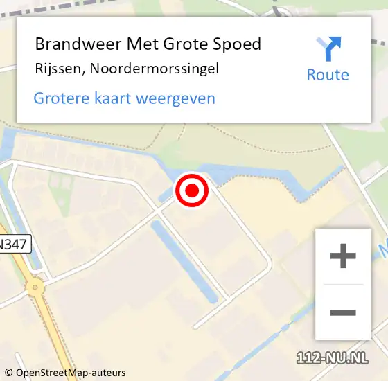 Locatie op kaart van de 112 melding: Brandweer Met Grote Spoed Naar Rijssen, Noordermorssingel op 3 september 2022 21:27