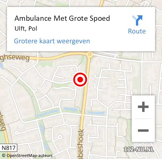 Locatie op kaart van de 112 melding: Ambulance Met Grote Spoed Naar Ulft, Pol op 3 september 2022 21:43